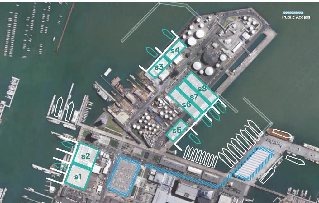 Wynyard Point Dispersed Option, which surprisingly is still on the table despite significant water depth issues with the areas for bases 1 and 2. It will be near impossible to get superyachts in and out of the basin on this proposal. © Auckland Council http://www.aucklandcouncil.govt.nz